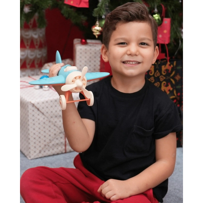 Lüx Turkuaz Pırpır Uçak - Plastik Uçak - Kırılmaz Oyuncak - Kırılmaz Uçak - Uçak Oyuncaklar - Uçak Setleri