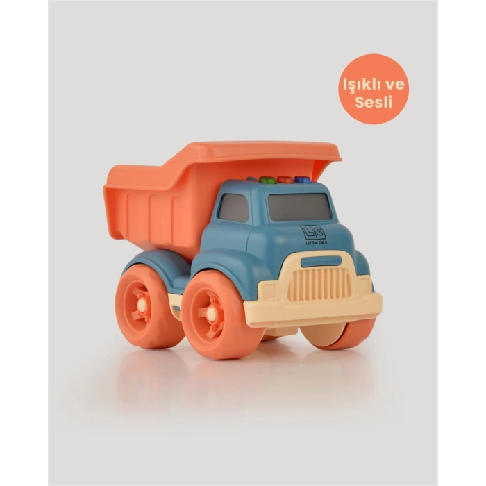 Lüx Turkuaz Sesli ve Işıklı Minik Kamyon - Plastik Kamyon - Kırılmaz Oyuncak - Kırılmaz Kamyon - Işıklı Sesli Kamyon