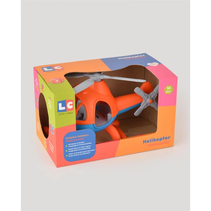Lüx Turuncu Büyük Helikopter - Plastik Helikopter - Kırılmaz Oyuncak - Kırılmaz Helikopter - Helikopter Oyuncakları - Helikopter Setleri
