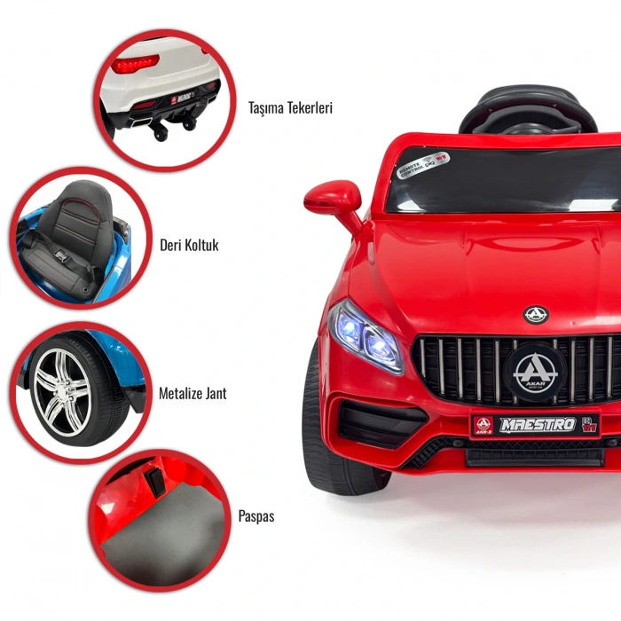 Maestro GT Kırmızı Uzaktan Kumandalı 4X2 12 Volt Akülü Araba - RC Mercedes Akülü Araba