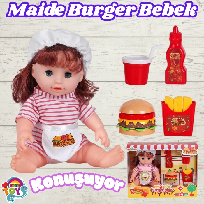 Maide Burger Yiyor - Türkçe Konuşan Maide Et Bebek - Konuşan Bebek - Maide Bebek - Maide Burger Bebek - Kumral