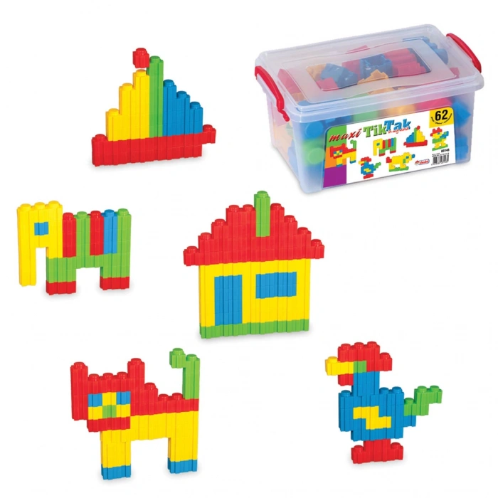 Maxi Tiktak Lego (62 Parça) - Tik-Tak Puzzle - Küçük Bloklar - Maxi Tik Tak Legolar Oyuncak