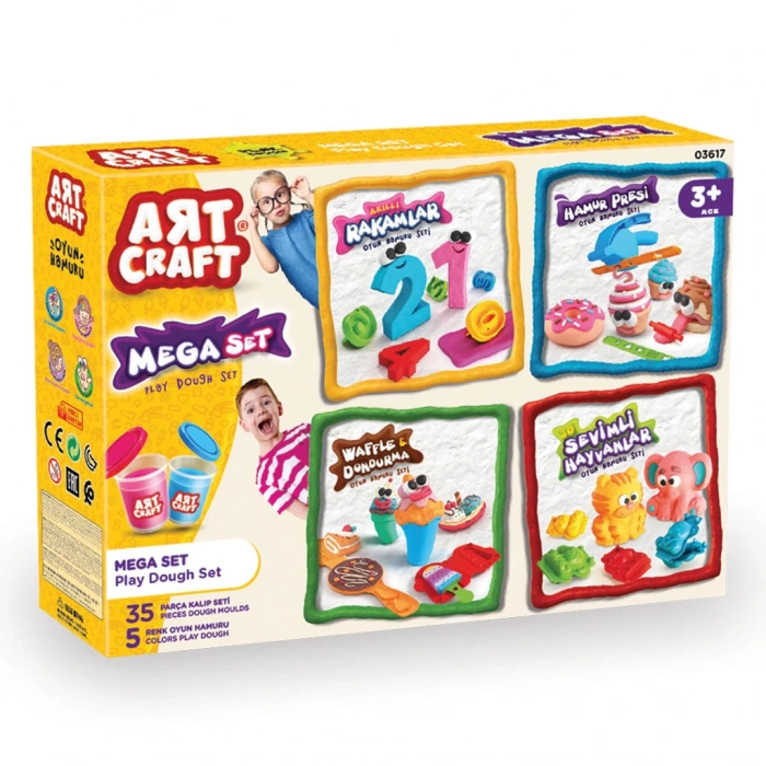 Mega Oyun Hamur Seti 280 Gr. - Oyun Hamuru Seti - Hamur Setleri - Hamur Kalıpları