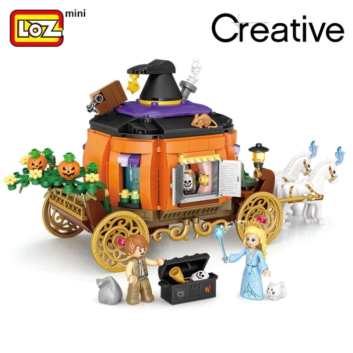 Mikro Blok Balkabağı Arabası 839 Parça - Lego Setleri - Loz Mini Lego - Araba Lego - Loz Lego - Mikro Bloklar