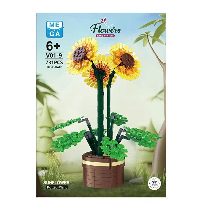 Mikro Blok Çiçek Ayçiçeği 731 Parça - Lego Setleri - MEGA Lego - Çiçek Lego - MEGA Çiçek Lego - Mikro Bloklar