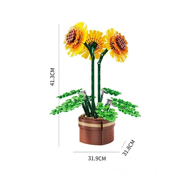 Mikro Blok Çiçek Ayçiçeği 731 Parça - Lego Setleri - MEGA Lego - Çiçek Lego - MEGA Çiçek Lego - Mikro Bloklar