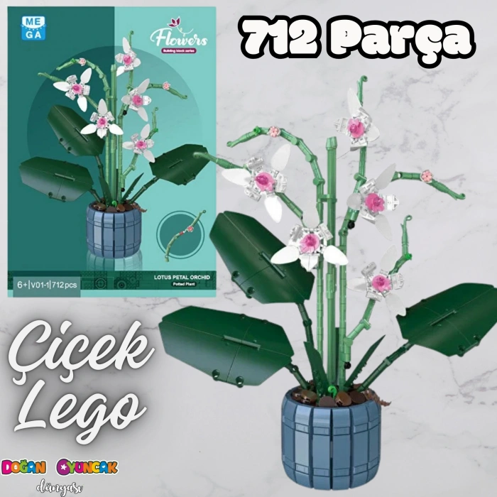 Mikro Blok Çiçek Lotus 712 Parça - Lego Setleri - MEGA Lego - Çiçek Lego - MEGA Çiçek Lego - Mikro Bloklar