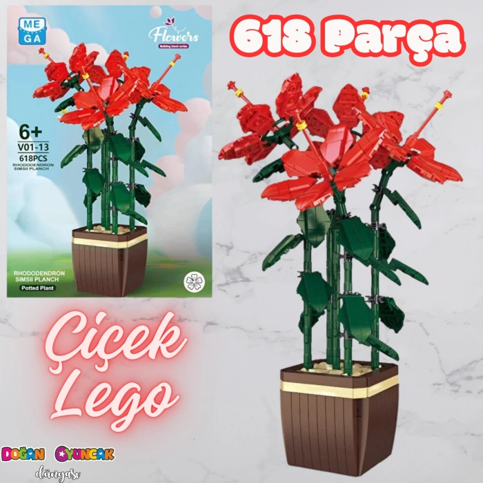 Mikro Blok Çiçek Orman Gülü 618 Parça - Lego Setleri - MEGA Lego - Çiçek Lego - MEGA Çiçek Lego - Mikro Bloklar