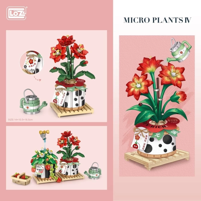 Mikro Blok Çiçekler 4 703 Parça - Lego Setleri - Loz Mini Lego - Çiçek Lego - Loz Lego - Mikro Bloklar