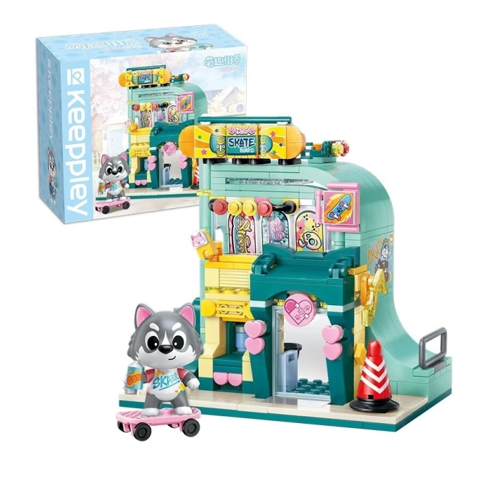 Mikro Blok Kaykay Dükkanı 344 Parça - Lego Setleri - Keeppley Mini Lego - Keeppley Lego - Mikro Bloklar