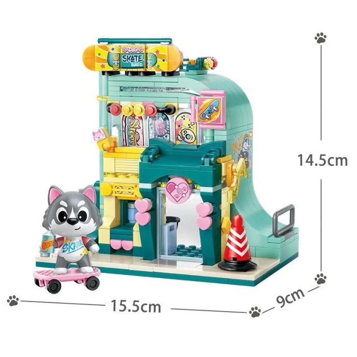 Mikro Blok Kaykay Dükkanı 344 Parça - Lego Setleri - Keeppley Mini Lego - Keeppley Lego - Mikro Bloklar