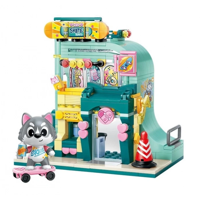 Mikro Blok Kaykay Dükkanı 344 Parça - Lego Setleri - Keeppley Mini Lego - Keeppley Lego - Mikro Bloklar