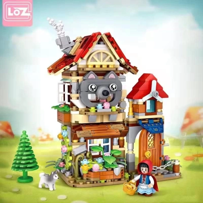 Mikro Blok Kırmızı Başlıklı Kız ve Kurt 704 Parça - Lego Setleri - Loz Mini Lego - Dükkan Lego - Loz Lego - Mikro Bloklar