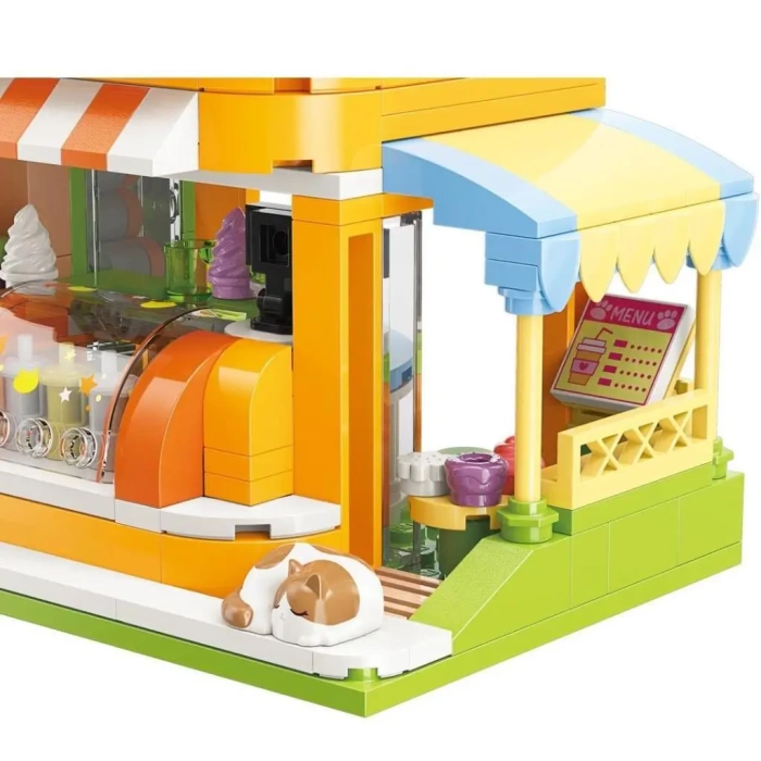 Mikro Blok Meyve Suyu Dükkanı 315 Parça - Lego Setleri - Keeppley Mini Lego - Keeppley Lego - Mikro Bloklar