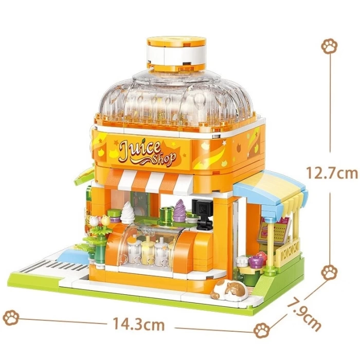 Mikro Blok Meyve Suyu Dükkanı 315 Parça - Lego Setleri - Keeppley Mini Lego - Keeppley Lego - Mikro Bloklar