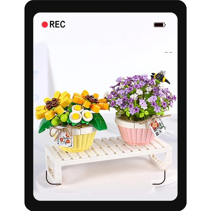 Mikro Blok Saksılı Çiçekler 2 543 Parça - Lego Setleri - Loz Mini Lego - Çiçek Lego - Loz Lego - Mikro Bloklar