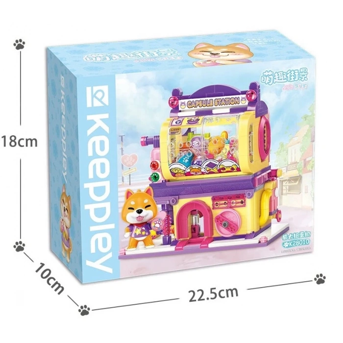 Mikro Blok Shiba Inu Gashapon Machine Kapsül Oyuncak Dükkanı 435 Parça - Lego Setleri - Keeppley Mini Lego - Keeppley Lego - Mikro Bloklar