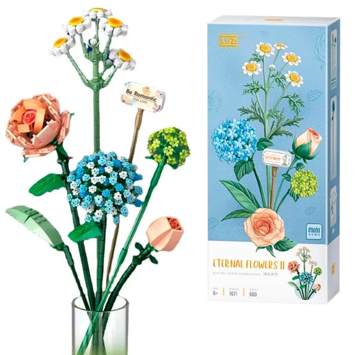 Mikro Blok Sonsuz Çiçekler 2 680 Parça - Lego Setleri - Loz Mini Lego - Çiçek Lego - Loz Lego - Mikro Bloklar