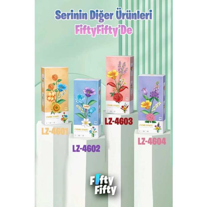 Mikro Blok Sonsuz Çiçekler 608 Parça - Lego Setleri - Loz Mini Lego - Çiçek Lego - Loz Lego - Mikro Bloklar
