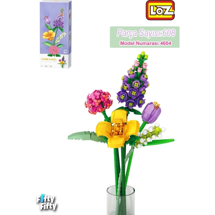 Mikro Blok Sonsuz Çiçekler 608 Parça - Lego Setleri - Loz Mini Lego - Çiçek Lego - Loz Lego - Mikro Bloklar