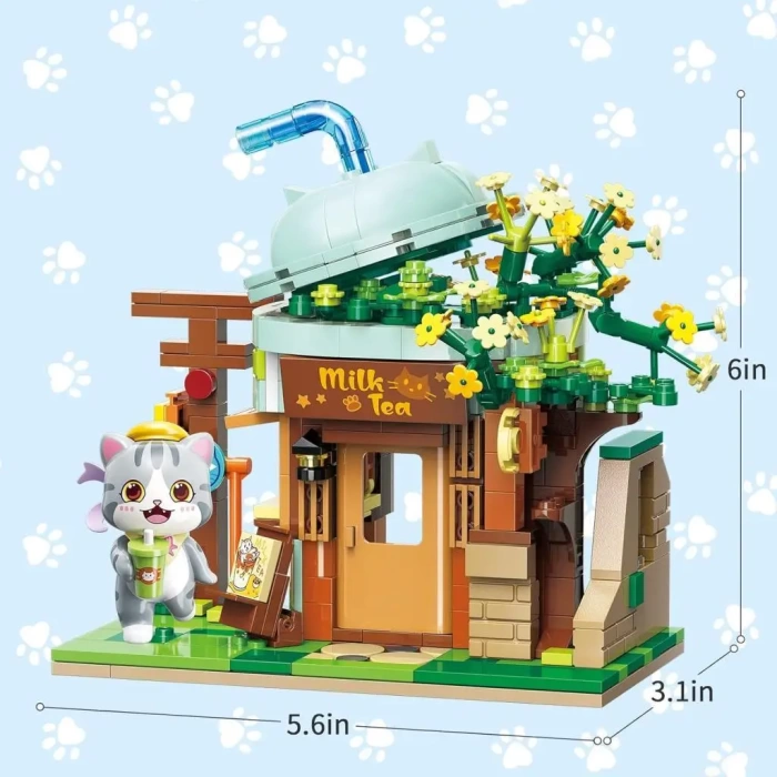 Mikro Blok Sütlü Çay Dükkanı 411 Parça - Lego Setleri - Keeppley Mini Lego - Keeppley Lego - Mikro Bloklar