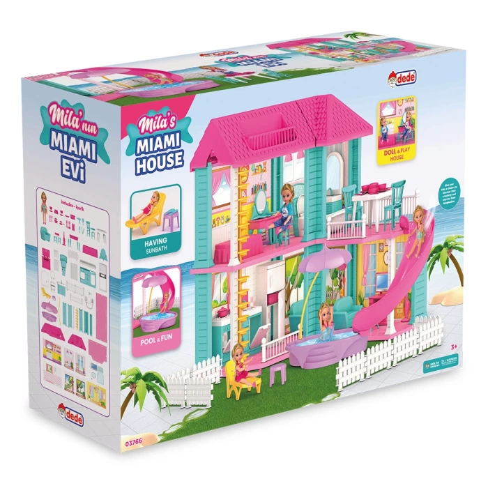 Milanın Miami Evi - Ev Oyuncak - Milanın Miami Ev Seti - Barbie Ev Seti - Rüya Evi - Oyun Evi