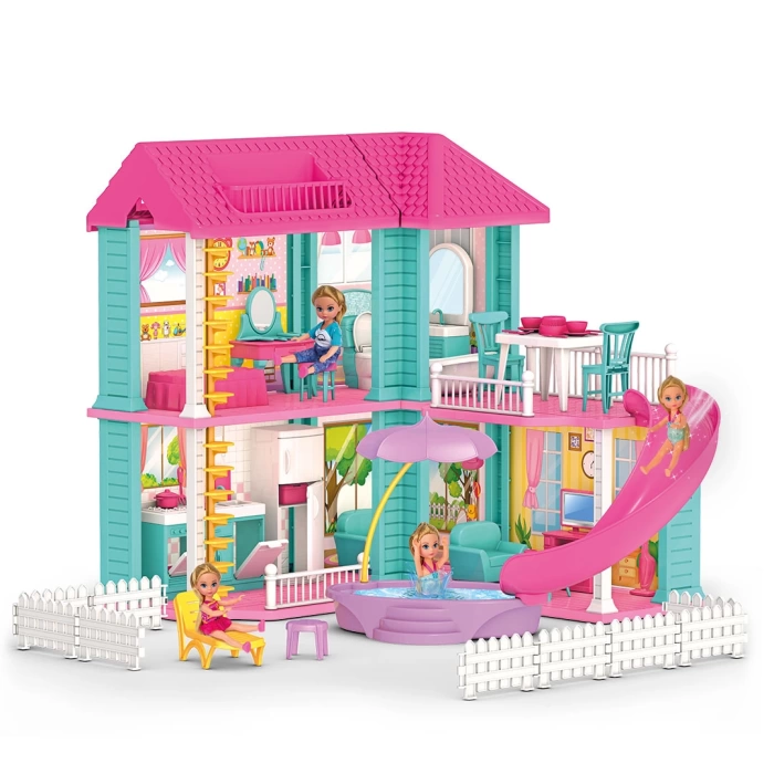 Milanın Miami Evi - Ev Oyuncak - Milanın Miami Ev Seti - Barbie Ev Seti - Rüya Evi - Oyun Evi