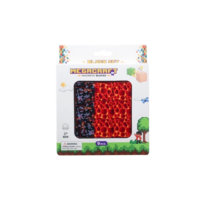 Minecraft Lav ve Magma Desenli Blok Manyetik Lego Minecraft Manyetik Lego Minecraft Lego Megacraft Lego Seti Megnetic Blocks