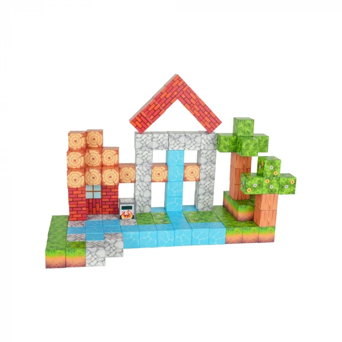 Minecraft Orman Temalı 119 Parça Manyetik Lego Minecraft Manyetik Lego Minecraft Lego Megacraft Lego Seti Megnetic Blocks