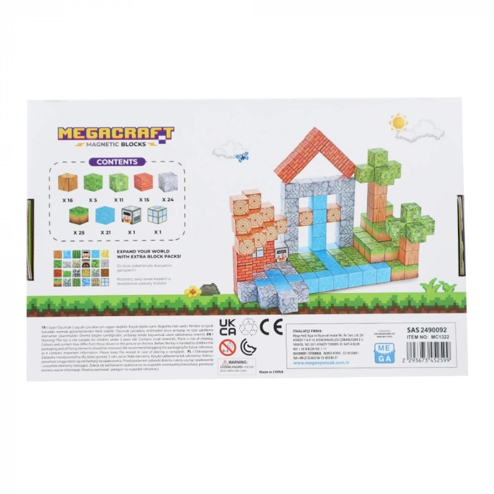 Minecraft Orman Temalı 119 Parça Manyetik Lego Minecraft Manyetik Lego Minecraft Lego Megacraft Lego Seti Megnetic Blocks