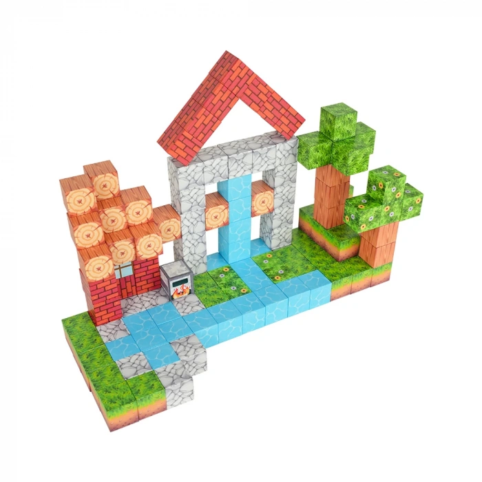 Minecraft Orman Temalı 119 Parça Manyetik Lego Minecraft Manyetik Lego Minecraft Lego Megacraft Lego Seti Megnetic Blocks