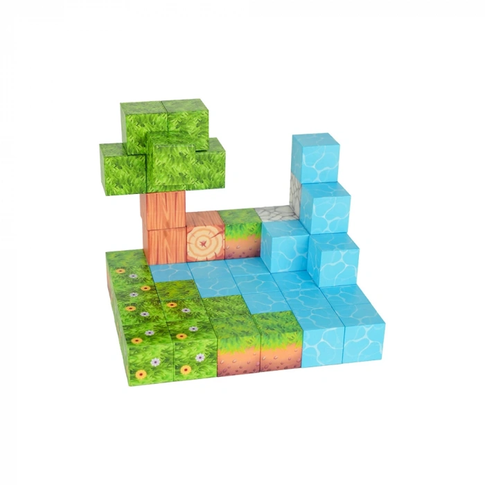 Minecraft Orman Temalı 47 Parça Manyetik Lego Minecraft Manyetik Lego Minecraft Lego Megacraft Lego Seti Megnetic Blocks