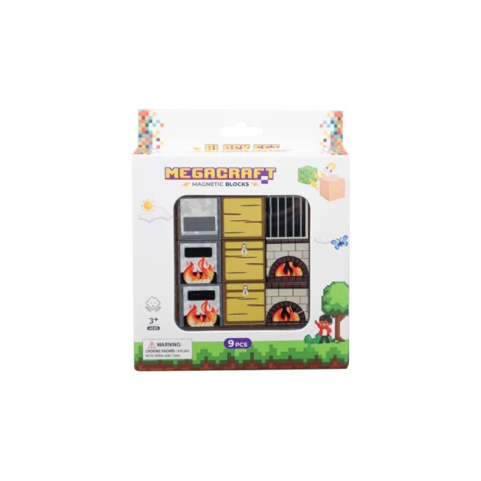 Minecraft Sandık ve Ocak Desenli Blok Manyetik Lego Minecraft Manyetik Lego Minecraft Lego Megacraft Lego Seti Megnetic Blocks