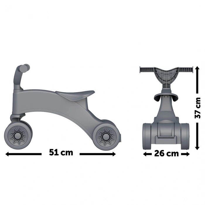 Minik Sürücü İlk Bisikletim Pembe - Binmeli İlk Bisiklet - Çocuk Motoru - İlk Adım Bisikleti 4 Teker Motosiklet
