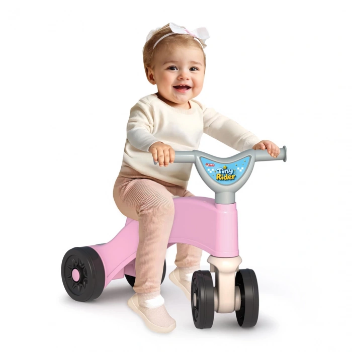 Minik Sürücü İlk Bisikletim Pembe - Binmeli İlk Bisiklet - Çocuk Motoru - İlk Adım Bisikleti 4 Teker Motosiklet