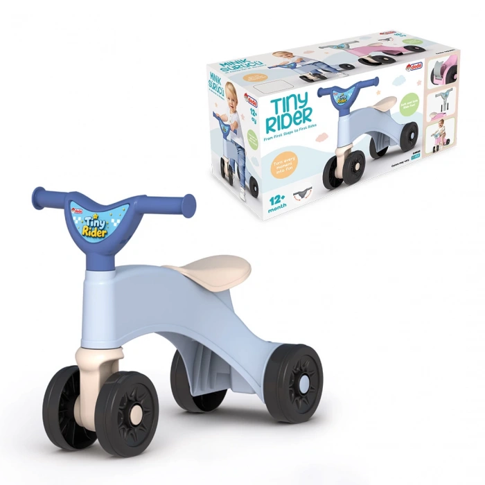 Minik Sürücü İlk Bisikletim Pembe - Binmeli İlk Bisiklet - Çocuk Motoru - İlk Adım Bisikleti 4 Teker Motosiklet