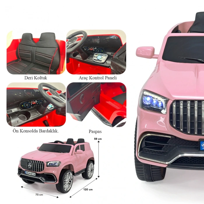 Miracle GT Pembe Uzaktan Kumandalı 4X2 12 Volt Akülü Araba - RC Mercedes Akülü Araba