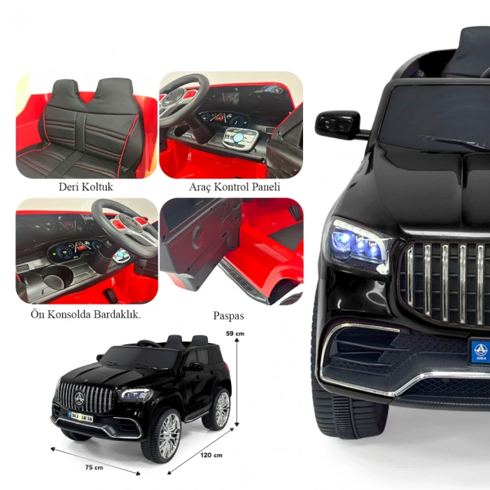 Miracle GT Siyah Uzaktan Kumandalı 4X2 12 Volt Akülü Araba - RC Mercedes Akülü Araba