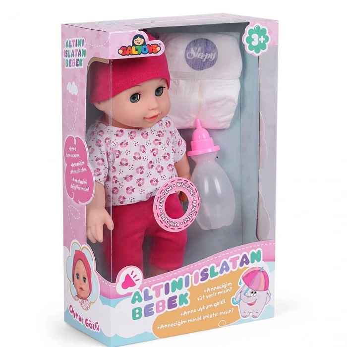 Naime Altını Islatan Et Bebek - Oyuncak Altını Islatan Bebek - Su İçen Bebek - Altına İşeyen Bebek - Pembe