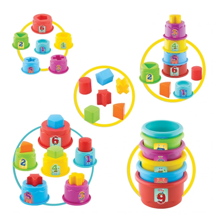 Neşeli Kuleler - Bultak Lego - Bebek Oyuncağı - Şekil Takmaca - Kule Oyunu
