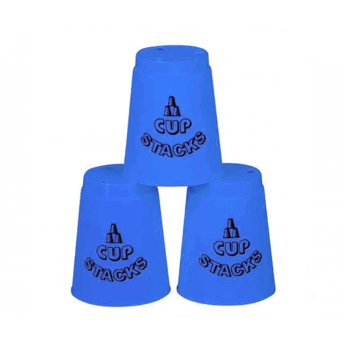 Orijinal Cup Stacks Bardak Oyunu - Speed Cup - Hızlı Bardaklar Oyunu - Hızlı Bardak Oyunu - Mavi
