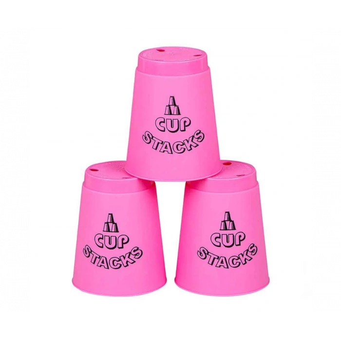 Orijinal Cup Stacks Bardak Oyunu - Speed Cup - Hızlı Bardaklar Oyunu - Hızlı Bardak Oyunu - Pembe