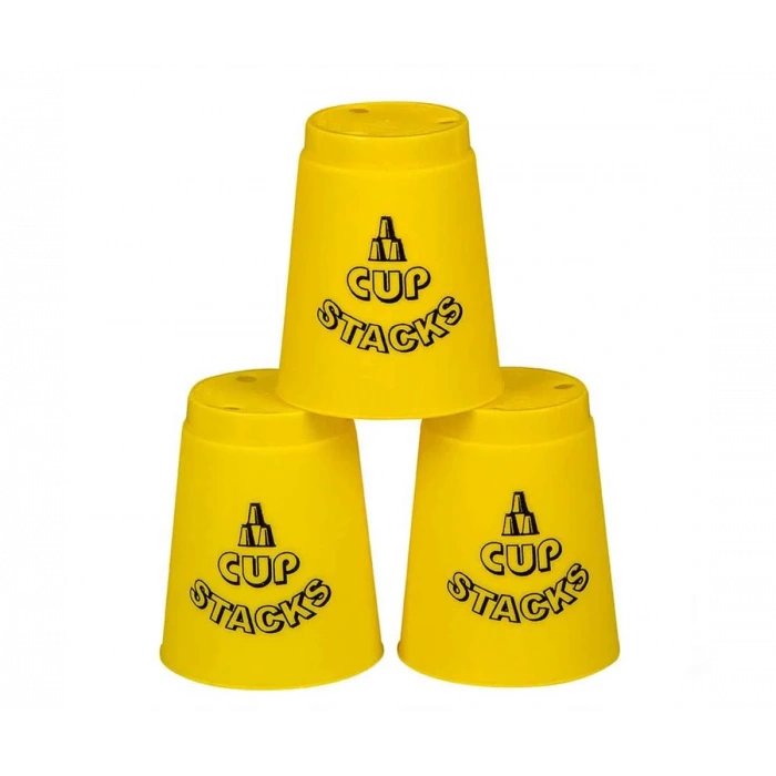 Orijinal Cup Stacks Bardak Oyunu - Speed Cup - Hızlı Bardaklar Oyunu - Hızlı Bardak Oyunu - Sarı