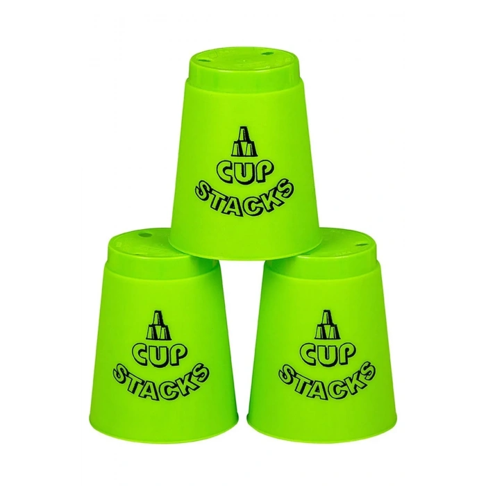 Orijinal Cup Stacks Bardak Oyunu - Speed Cup - Hızlı Bardaklar Oyunu - Hızlı Bardak Oyunu - Yeşil