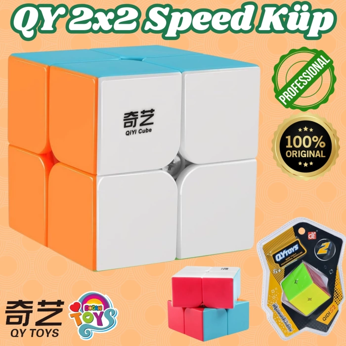 Orijinal Lüx QY 2x2 Speed Küp - QiYi 2x2 Küp - Akıl Küpü - Orjinal QY Speed Küp - Zeka Küpü