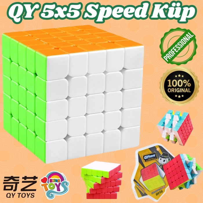 Orijinal Lüx QY 5x5 Speed Küp - QiYi 5x5 Küp - Akıl Küpü - Orjinal QY Speed Küp - Zeka Küpü