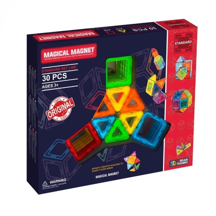Orijinal Magical Magnet 30 Parça Manyetik Lego - Magnetic Magical Magnet - Mıknatıslı Lego - Mıknatıs Lego