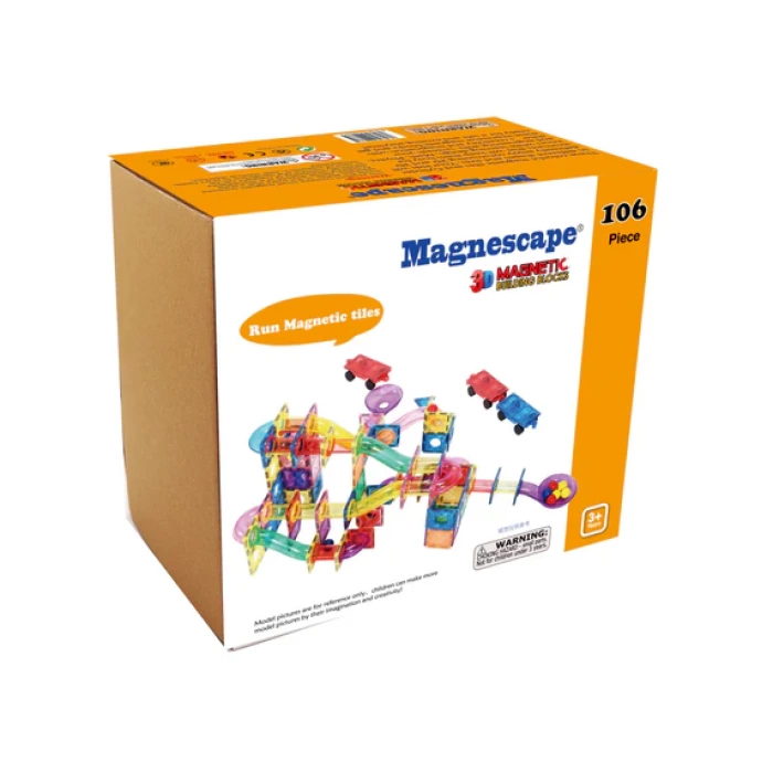 Orijinal Magnescape Magnetic Tiles 106 Parça - Magnetic Magical Magnet - Mıknatıslı Lego Magnescape