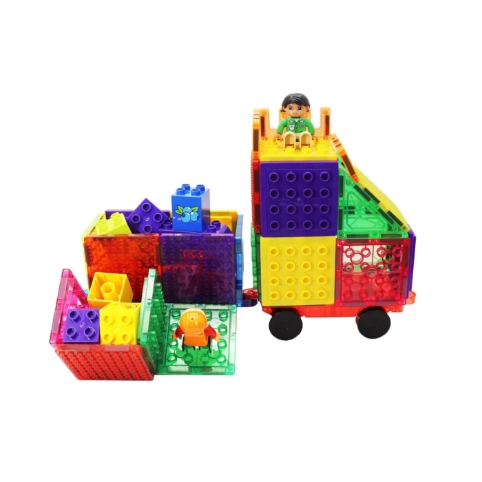 Orijinal Magnescape Magnetic Tiles 108 Parça - Magnetic Magical Magnet - Mıknatıslı Lego Magnescape