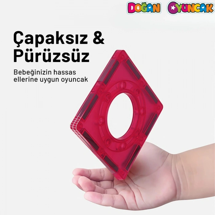 Orijinal Magnetic Tiles 50 Parça Manyetik Lego - Magnetic Magical Magnet - Mıknatıslı Lego